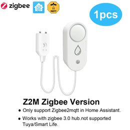Zigbee Water Leak Detector 110Db Siren Alarm Alert Flood Water Leakage Sensor Support Home Assistant Zigbee2Mqtt Gateway