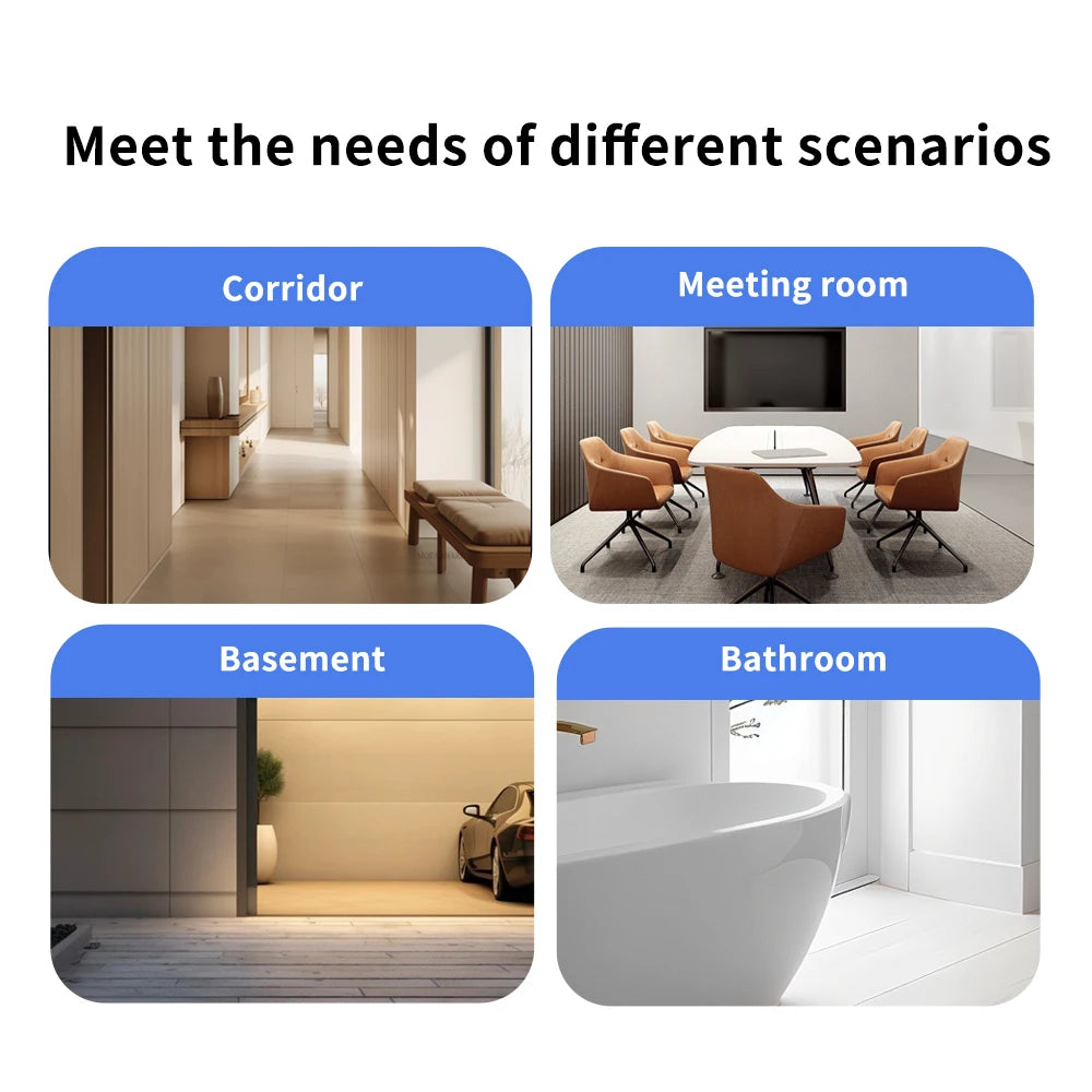Smart Zigbee3.0 24Ghz Human Presence Sensor for Home Assistant Platform Zigbee2Mqtt 120 Degree Detection Range 30M