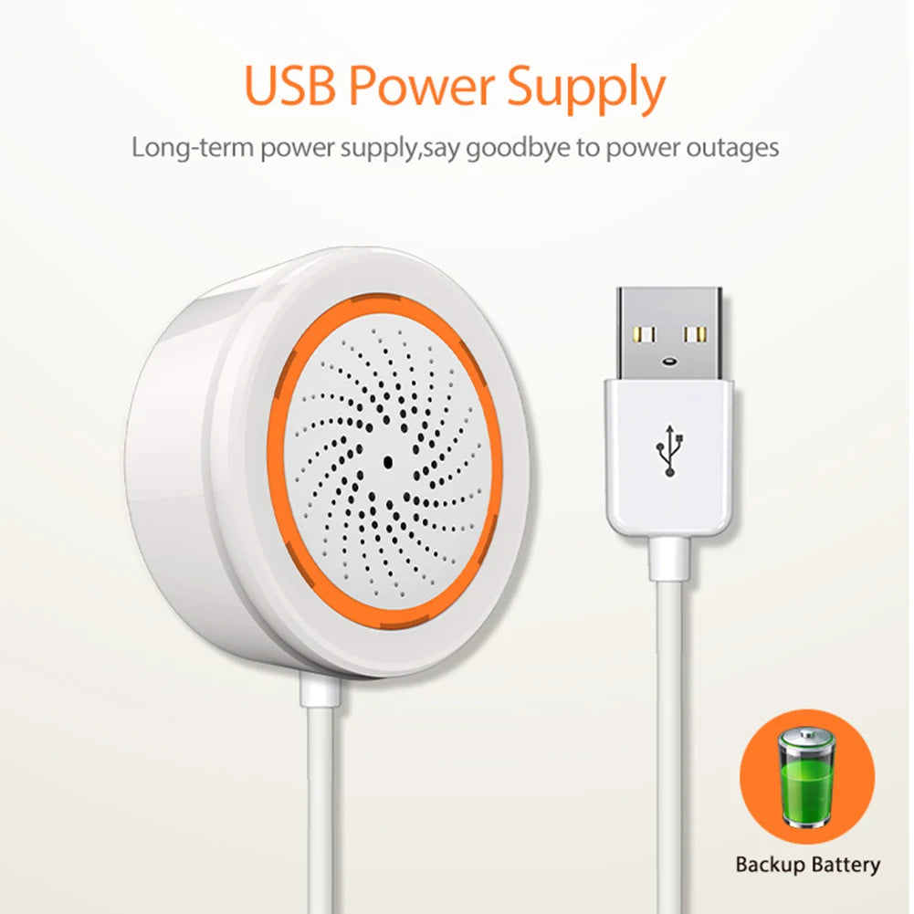Enhance Your Home Security with the Tuya Zigbee Sound Light Sensor Smart Alarm Siren - Remote Control & USB Powered Protection System