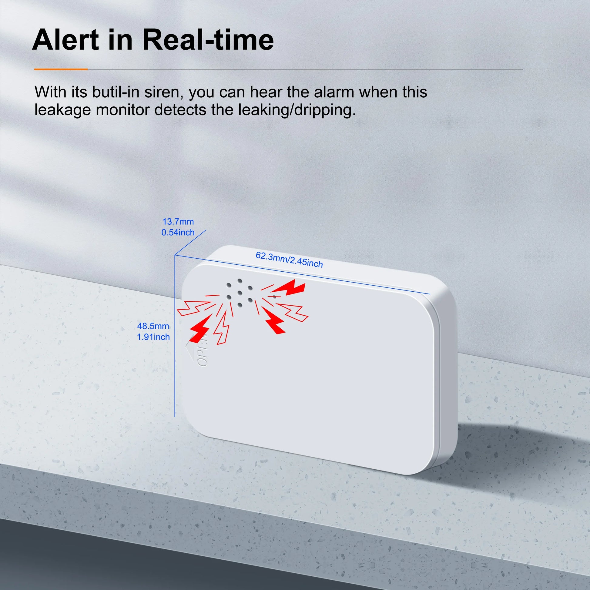 Zigbee 3.0 Water Leak Sensor Smart Leakage Detector Built-In Smart Siren 85Db Alarm Work Home Assistant for Home Security