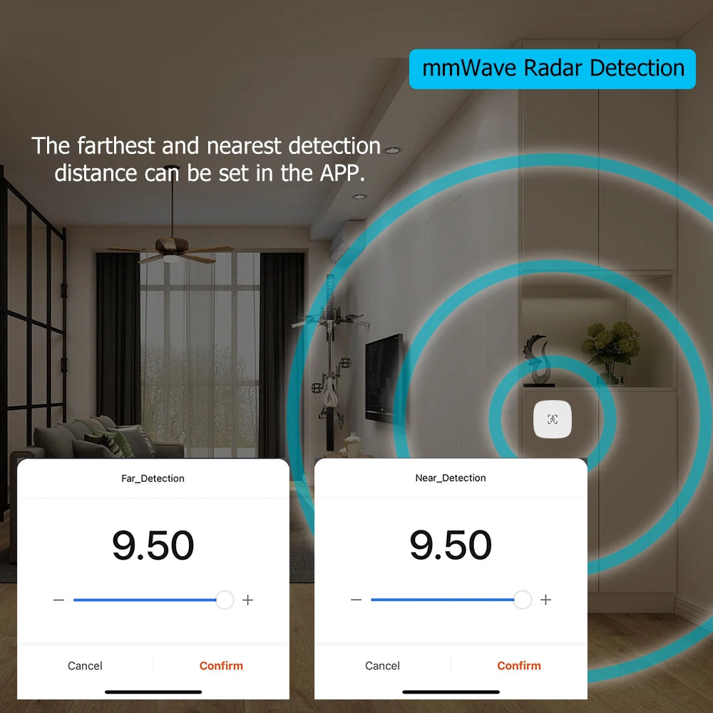 Zigbee Wifi Mmwave Human Presence Motion Sensor with Luminance/Distance Detection 5/110/220V Tuya Smart Life Home Automation