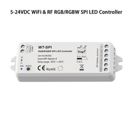 Tuya Zigbee SPI LED Controller Dimmer 5V 12V 24V WS2811 WS2812B SK6812 RGB/RGBW Addressable LED Light Tuya App for Alexa Google