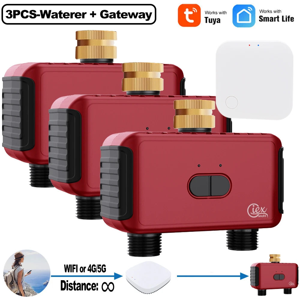 WIFI & ZIGBEE Smart 2 Zone Watering Timer Garden Automatic Irrigation System Drip Sprinkler Controller Valve Smart Life Tuya