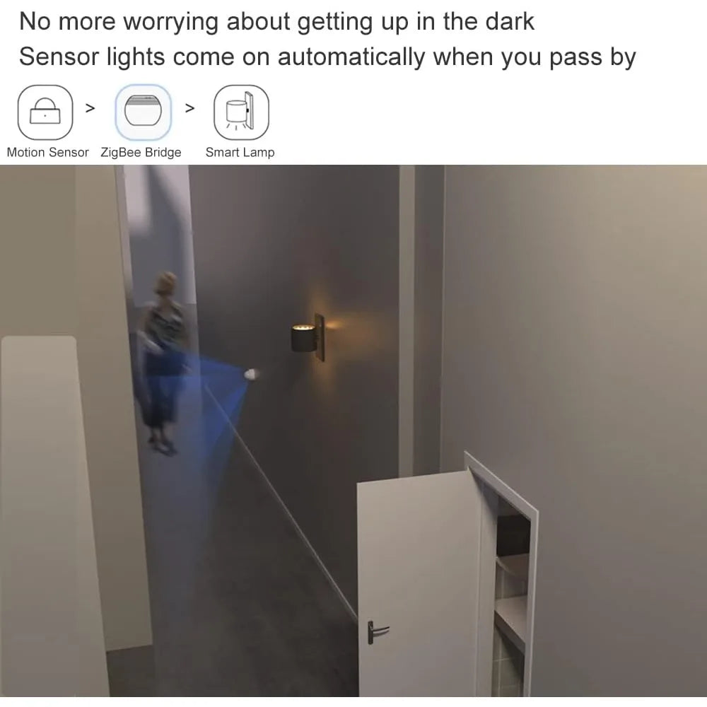 Ewlink Zigbee Motion Sensor Wireless Motion Detector Get Alerts or Trigger Lights to Turn on Zigbee Bridge Hub Required