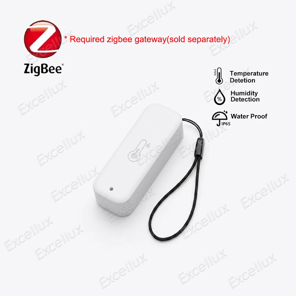 Zigbee 3.0 Temperature Humidity Sensor Thermometer Hygrometer Digital Screen IP65 Waterproof Optional Work with Alexa Yandex Z2M