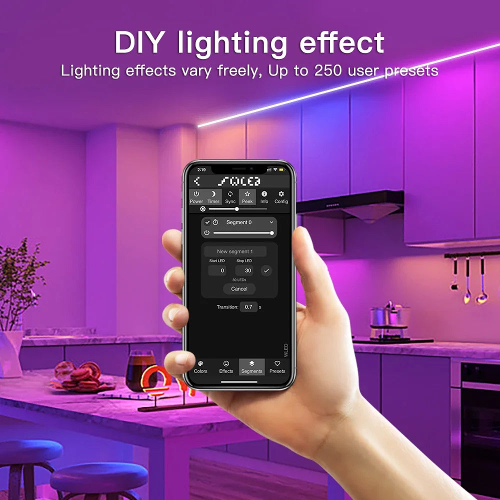Transform Your Space with the Smart Mic Controller RGB IC Light Strip - Perfect for Music Dynamic Modes and DIY Customization!