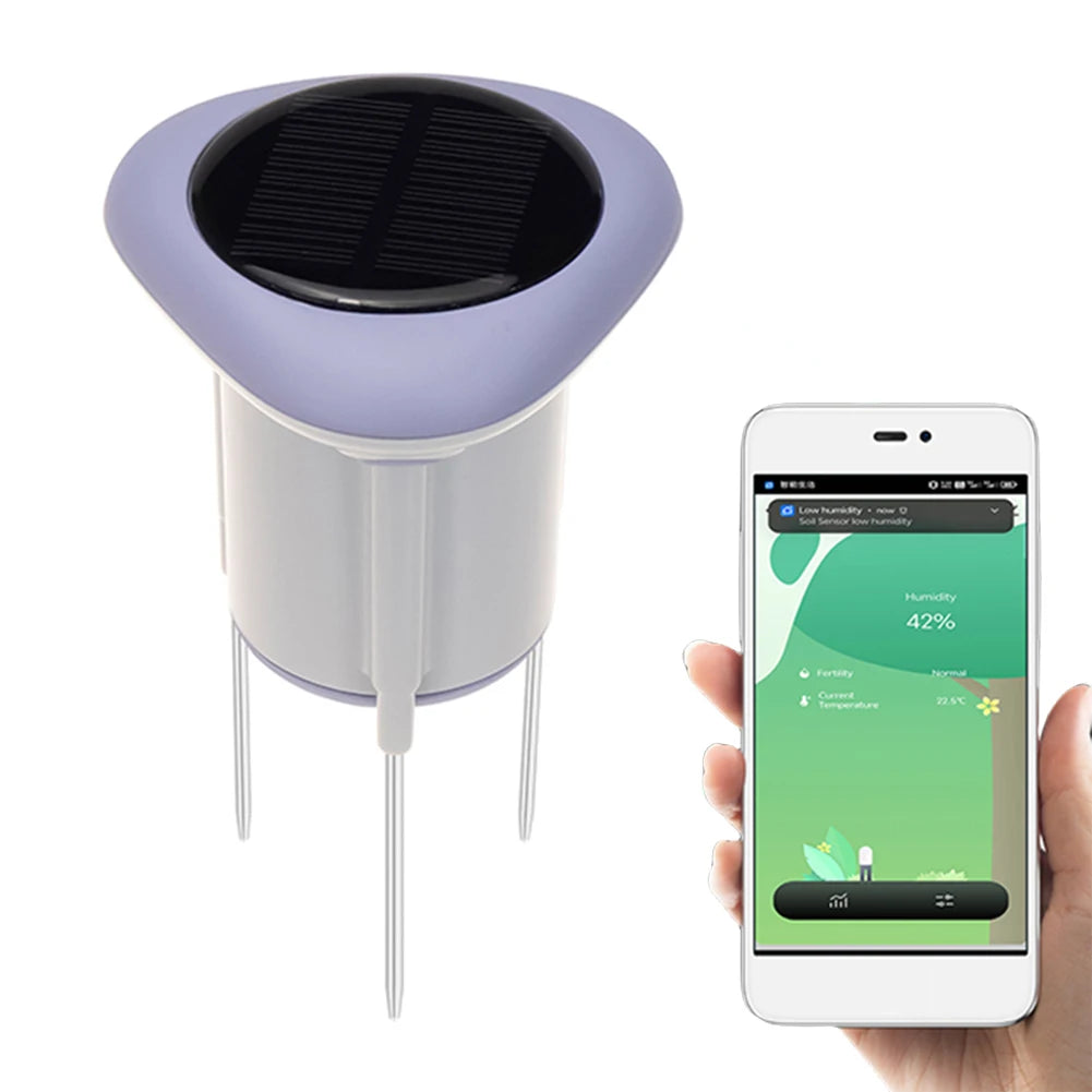 Smart Zigbee Solar Soil Sensor Planting Temperature and Humidity Meter Waterproof Thermohygrometer Wireless Soil Moisture Meter
