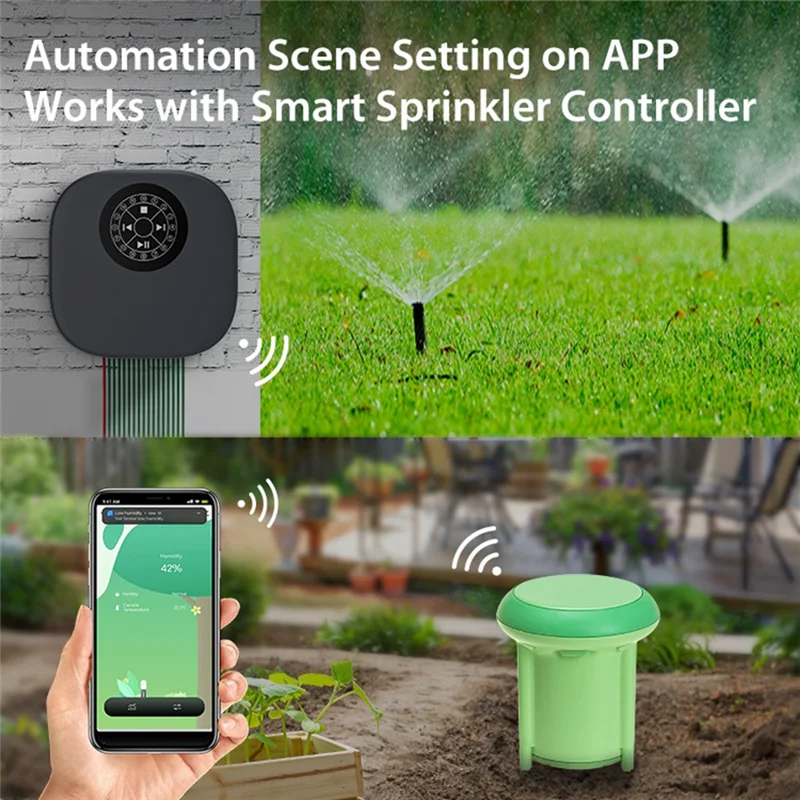 Revolutionize Your Gardening with the B29C-Tuya Zigbee Wireless Soil Tester - Accurate Temperature and Humidity Meter, IP66 Waterproof for Smart Irrigation Automation