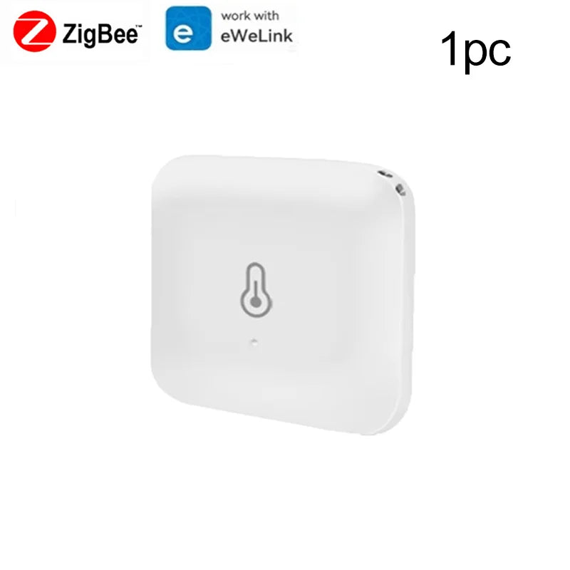Tuya Ewelink Zigbee Temperature Humidity Sensor Smart Home Device Compatible with Google Home Alexa for Environmental Monitoring