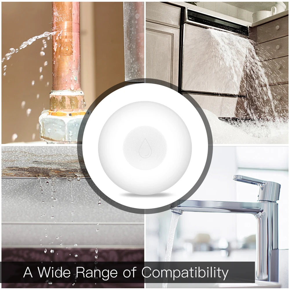 Zigbee Flood Sensor Water Leakage Detector Water Tank Full Alert Overflow Security Alarm System Tuya Smart App Remote Control
