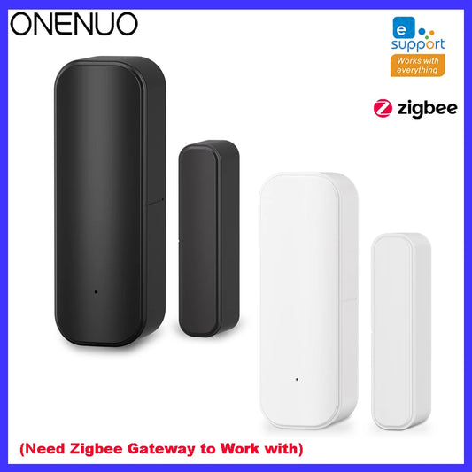 Zigbee Door Sensor Magnetic Window Open Closed Alarm Detector Works with Ewelink APP Alexa Google Need Gateway Black White Color