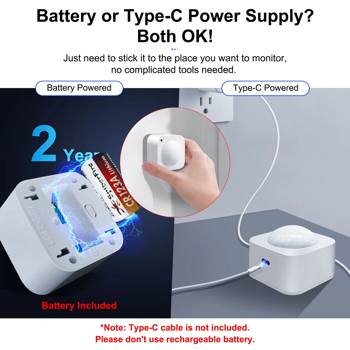 Zigbee PIR Motion Sensor Smart Movement Detector 2-In-1 Light Sensor Supports Home Assistant for Automatic Home Security