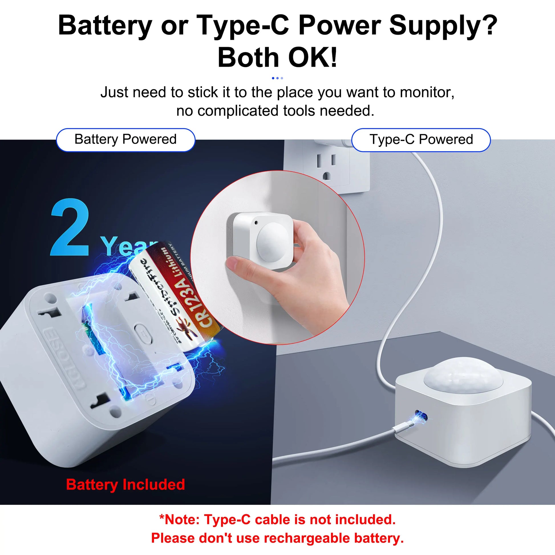 Zigbee PIR Motion Sensor Smart Movement Detector 2-In-1 Light Sensor Supports Home Assistant for Automatic Home Security