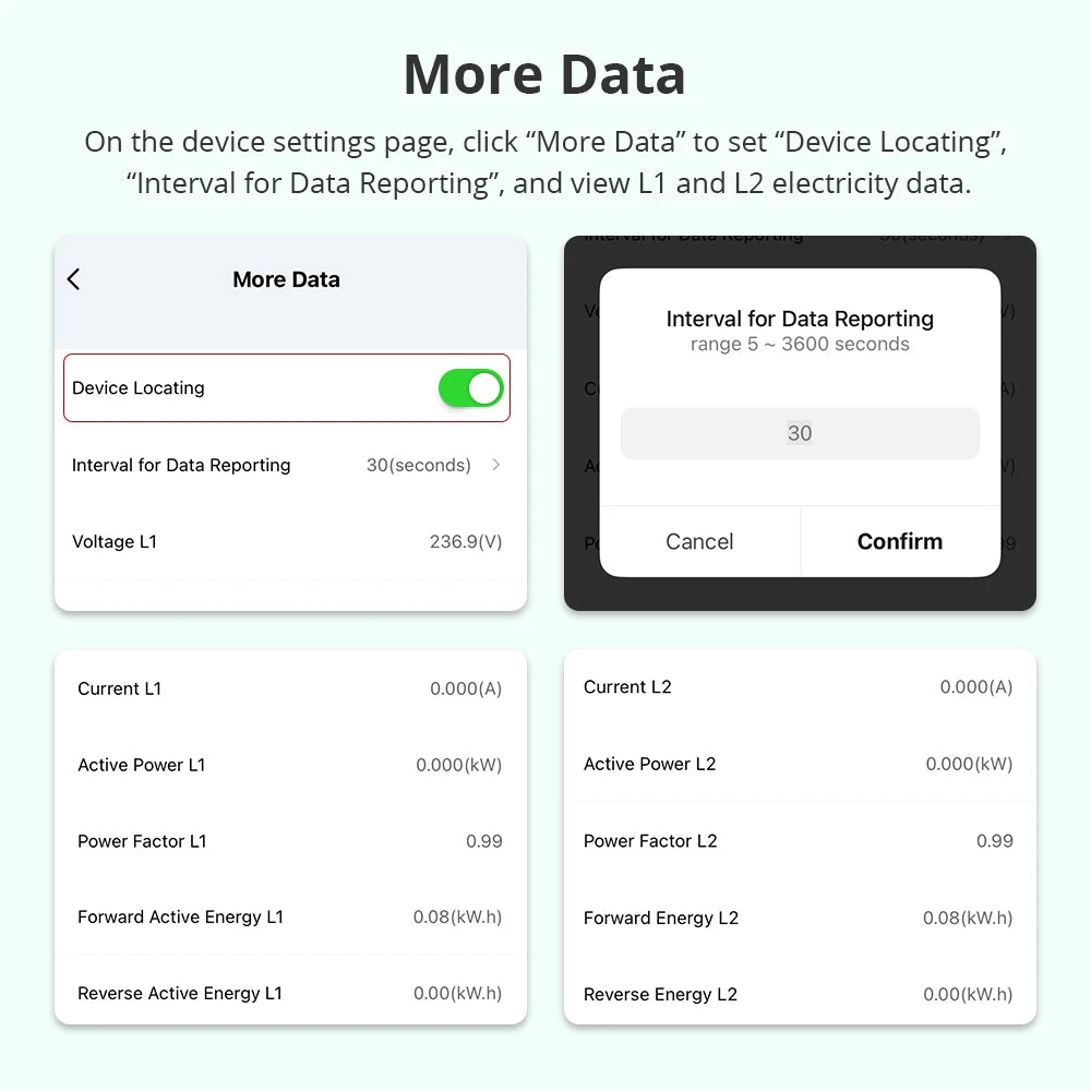 Zigbee Smart Energy Meter 2 Phase Max 120A with 2 Clamps Works with Tuya App Real-Time Measuring Power Consumption