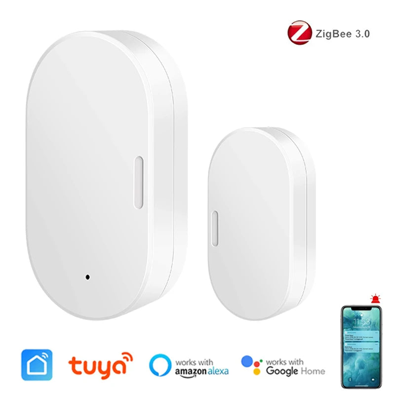 Tuya Zigbee 3.0 Wifi Door Window Sensor Smart Life Control Door Sensor Contact Sensor Magnetic Sensor Works Alexa Google Home