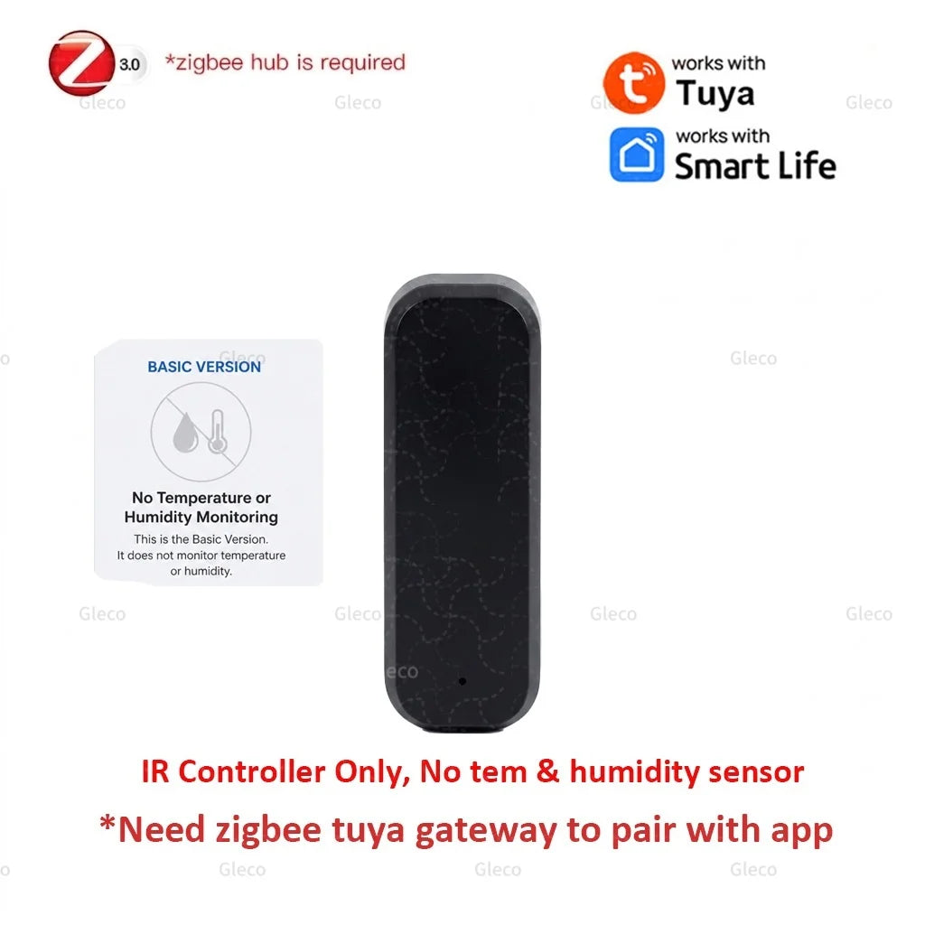 Zigbee IR Remote Control Temperature Humidity Sensor Universal Infrared Controller for TV DVD AUD AC 2MQTT TUYA Smart Life Hub