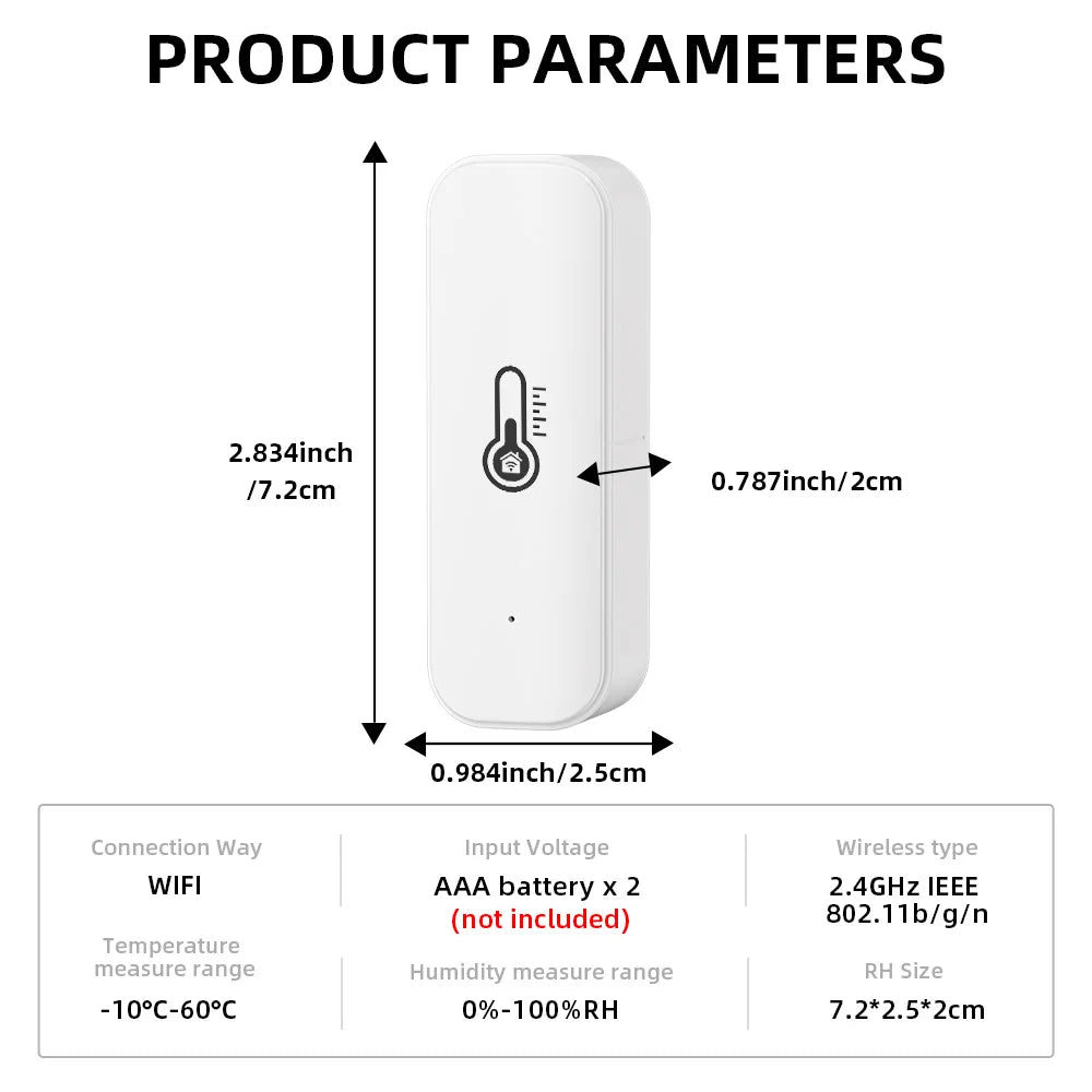 Tuya Zigbee/Wifi Temperature Humidity Sensor Home Connected Thermometer Compatible with Smart Life Alexa Google Assistant