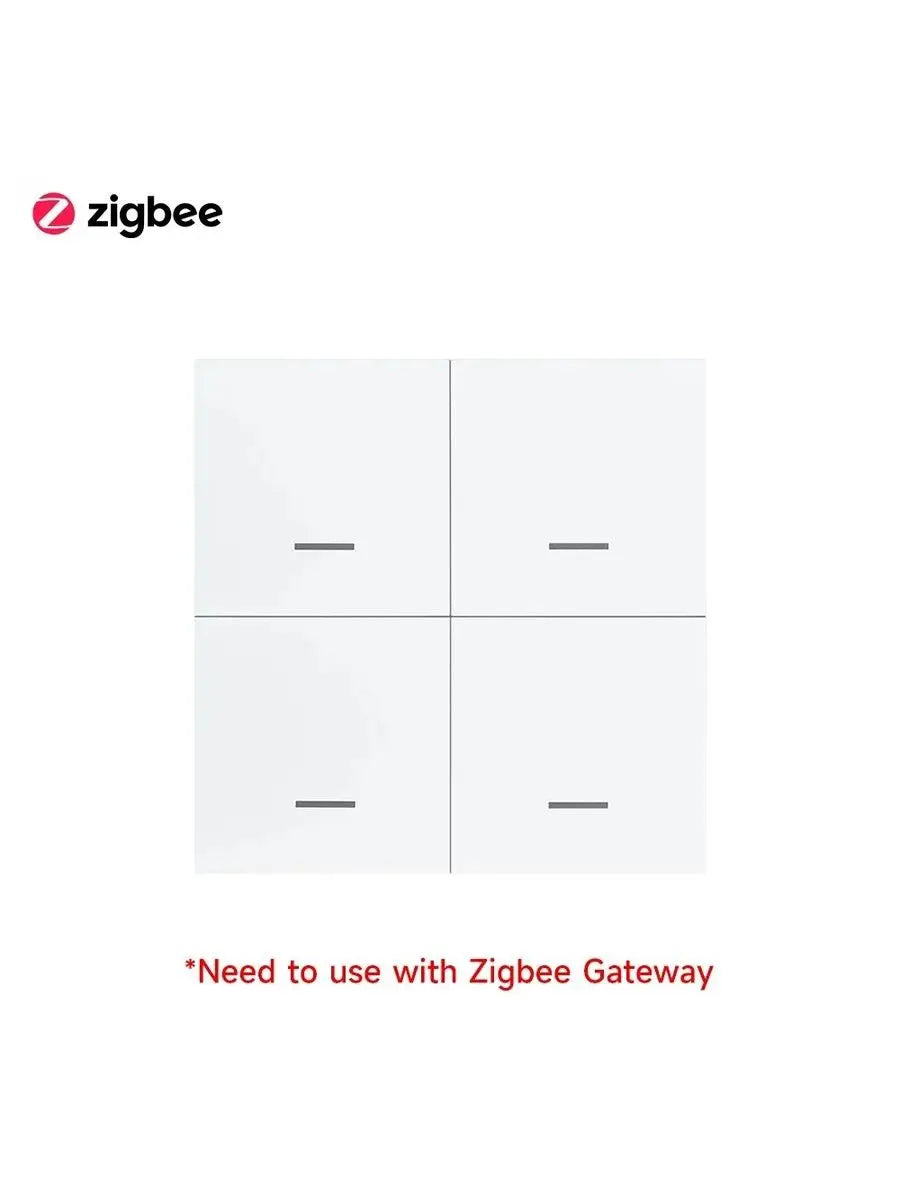 Tuya Zigbee Scene Switch 4 Gang DIY Wireless Push Button Controller Battery Powered Smart Home Automation with Smart Lif