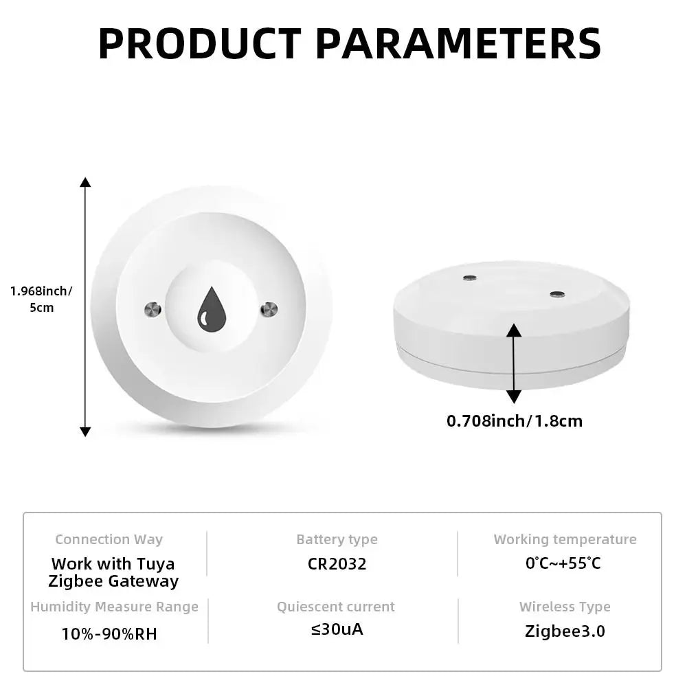 Alarm Function Zigbee Water Sensor Smart Life Control APP Remote Monitoring Flood Water Detector Zigbee 3.0