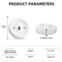 Alarm Function Zigbee Water Sensor Smart Life Control APP Remote Monitoring Flood Water Detector Zigbee 3.0