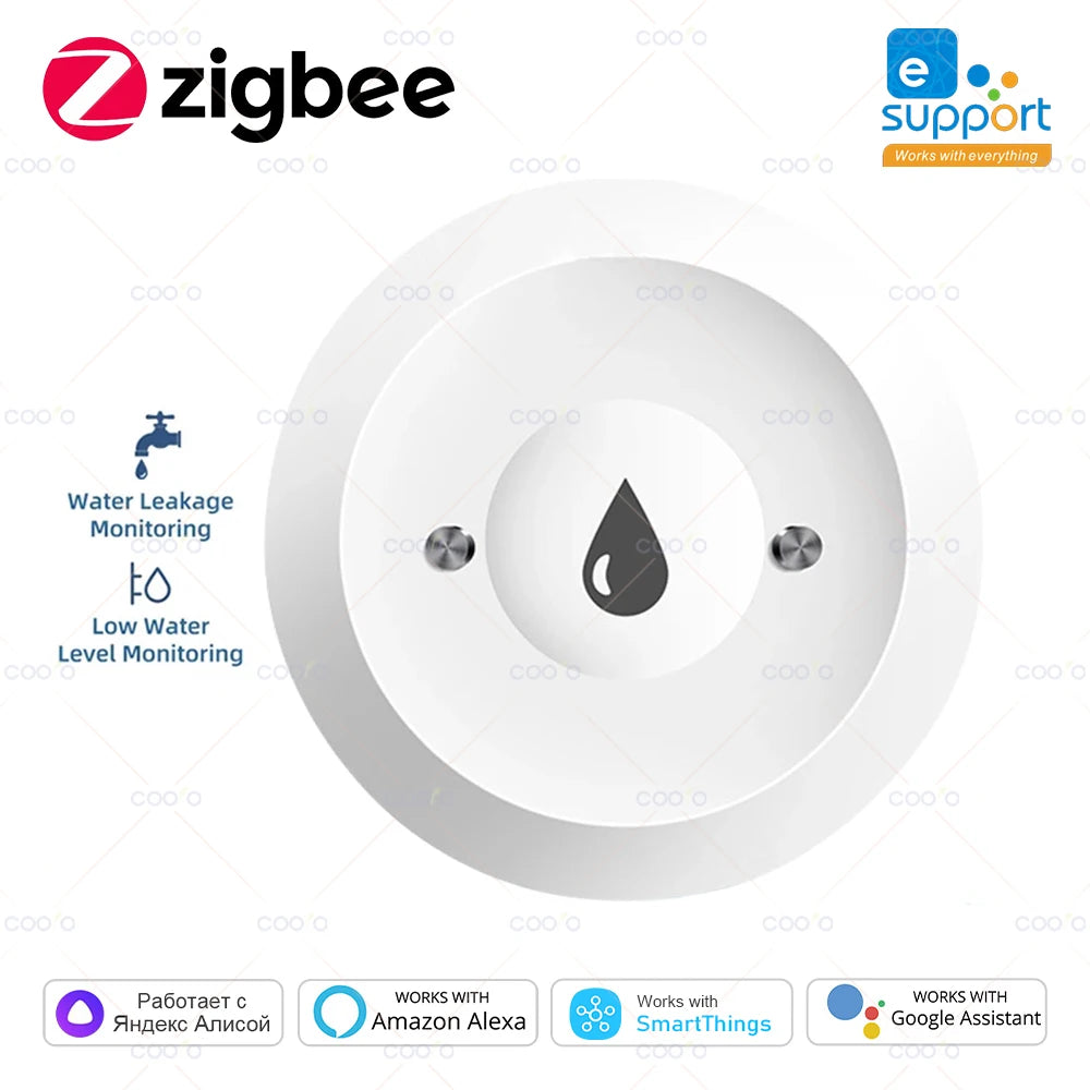 Ewelink Zigbee Water Sensor Alarm Water Leak Detector Flood Alert Overflow Security Alarm System Works with Alexa Google Alice