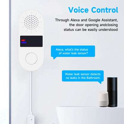 Protect Your Home with the Tuya Wifi Water Leak Detector - 130Db Alarm & App Control for Smart Living