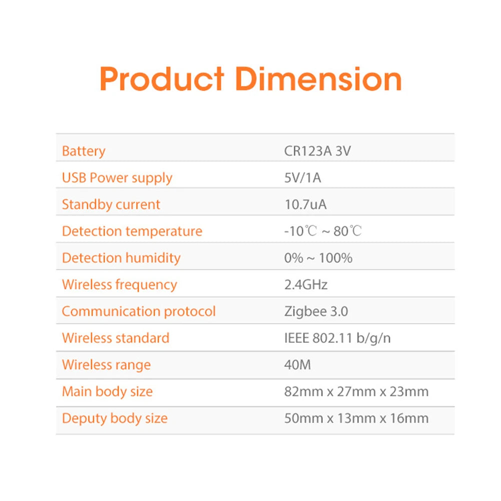 Tuya APP Door Open/Closed Detectors 2.4Ghz Wireless Zigbee Garage Door Detector Window Door Gate Sensor Detector for Home Office