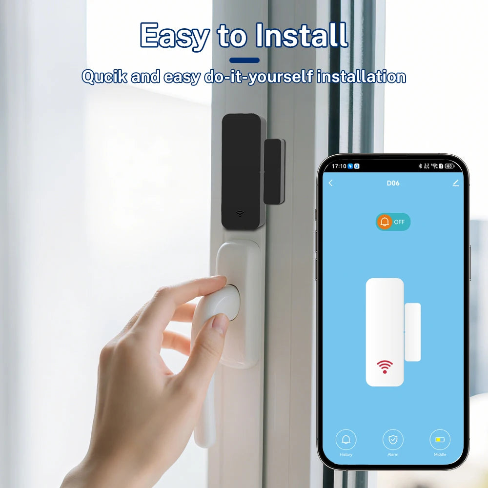 Tuya Zigbee Wifi Door Window Sensor Magnetic Security Smart Life Alexa Google Home Yandex