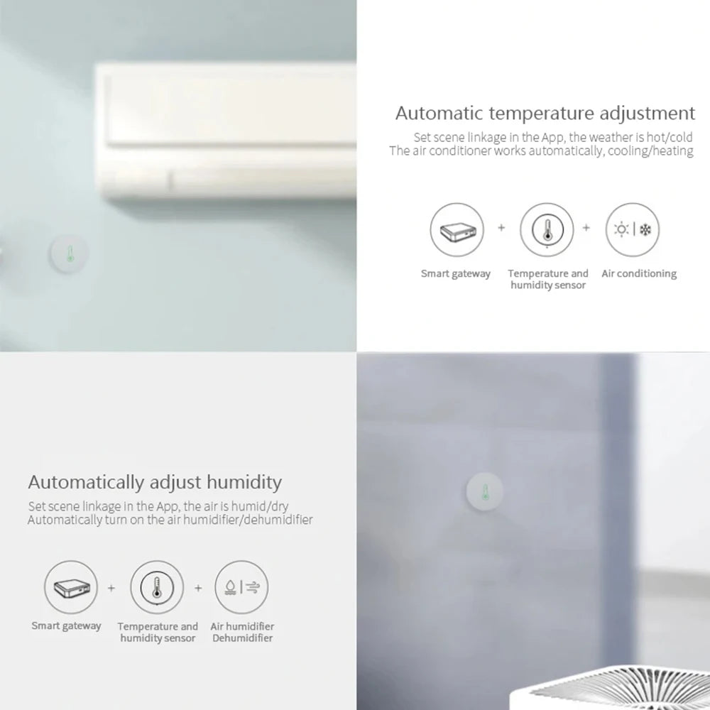 Tuya Zigbee 3.0 Temperature Humidity Sensor Remote Monitor by Smart Life App Battery Powered Works with 2Mqtt Alexa Google Home