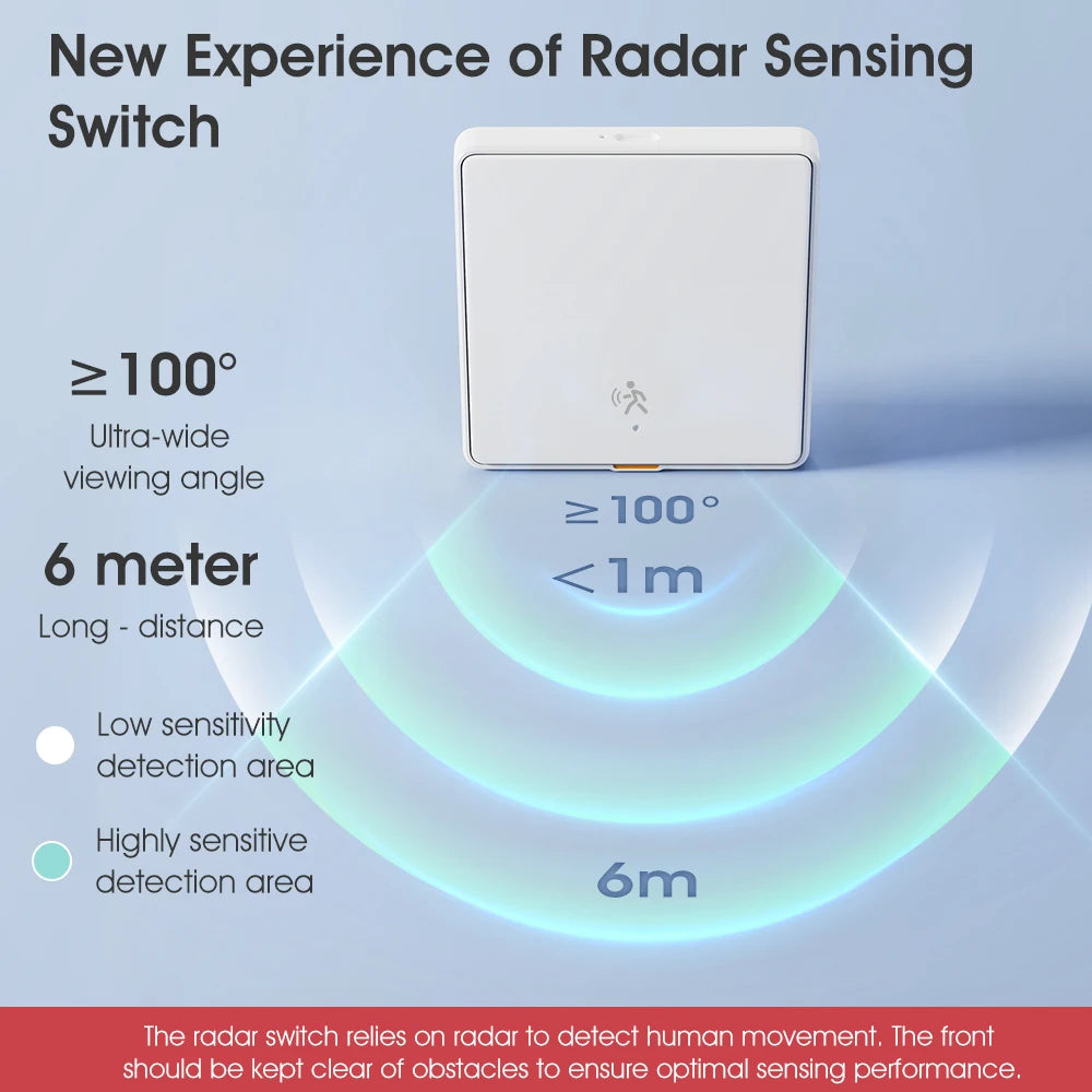 Revolutionize Your Home with the Tuya Zigbee 3.0 Smart Light Switch Featuring 6M Radar Motion Detection – No Neutral Wire Needed!