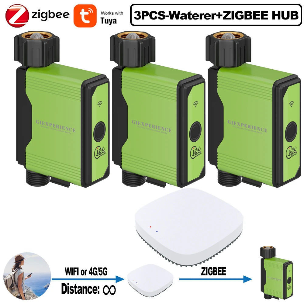 2024 NEW ZIGBEE Garden Watering Timer Smart Sprinkler Drip Irrigation System Built-In Water Flow Recorder Controller TUYA
