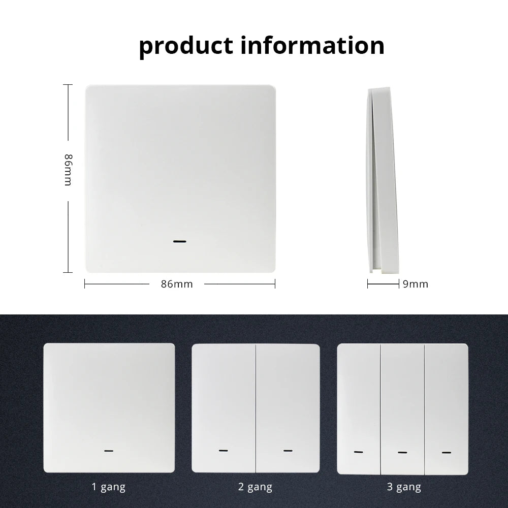 Tuya Zigbee Wireless Scene Switch 1 2 3 4 Gangs Wall Remote Push Button on off Smart Life Control Smart Home Device