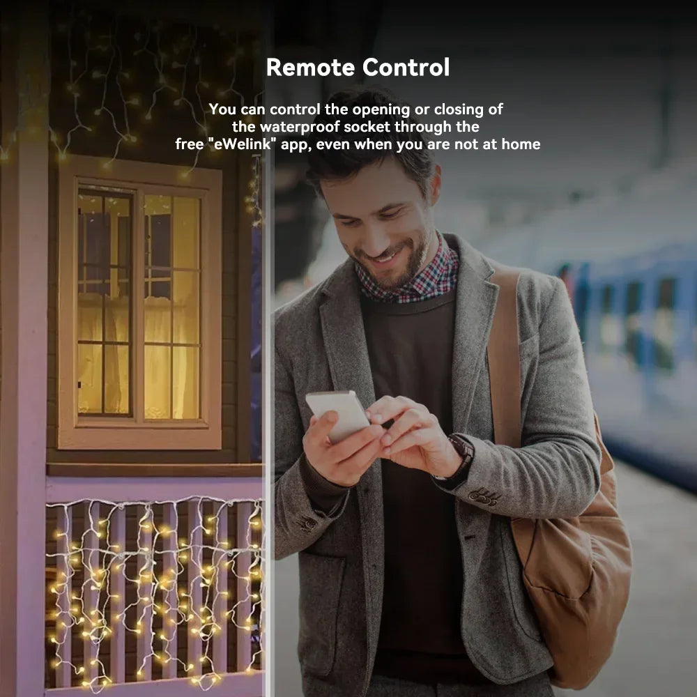 US Standard Outdoor Waterproof Wifi Smart Socket with Alex / Google Assistant / Alice / Salutel Remote Control Switch V