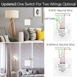 Tuya Zigbee Light Switch with Transmitter Kit No Neutral Wire No Capacitor Required Works with Alexa Google Home Smart Life