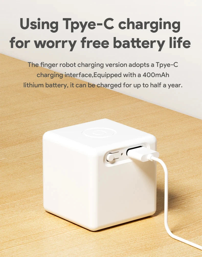 Tuya Zigbee Smart Touch Fingerbot plus Type-C Rechargeable Robot Button Pusher Arm Switch Works with Alexa Google Home Alice