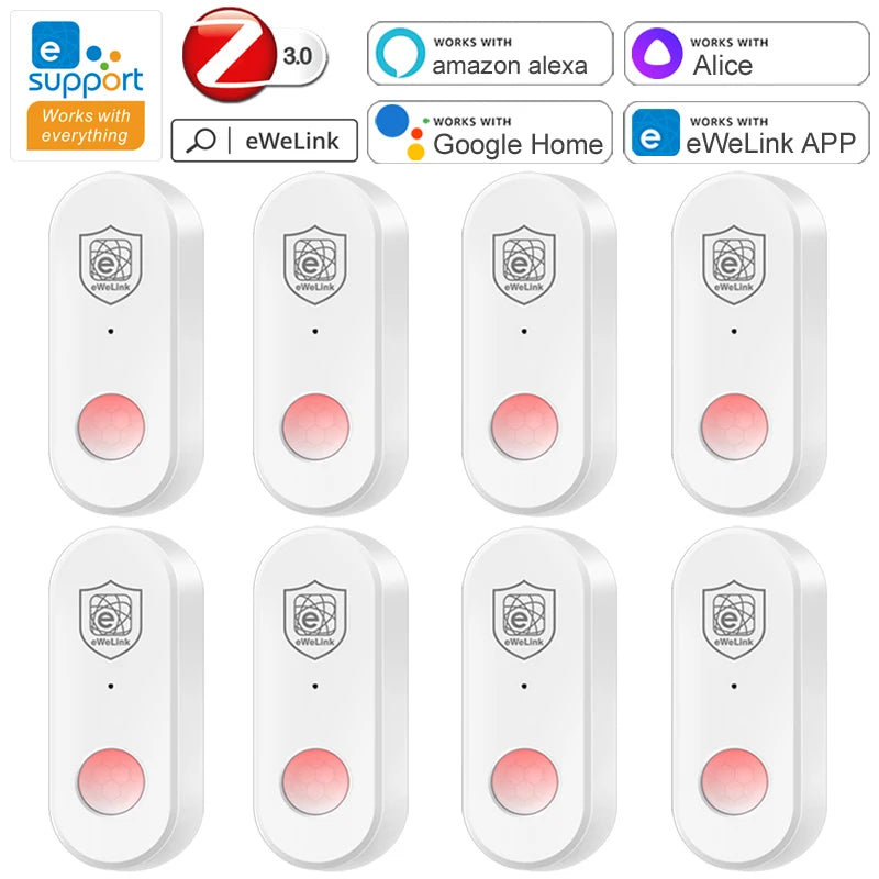 Ewelink Zigbee Human Motion Detector PIR Infrared Sensor Smart Home Security Alarm APP Remote Control Works with Zigbee Gateway