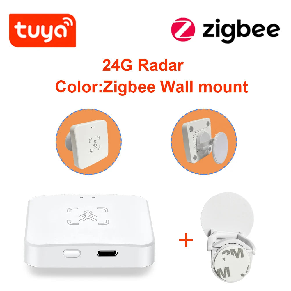 24G Zigbee Human Presence Detector Smart Human Body PIR Sensor Radar Detectormotion Sensors Support Home Assistant