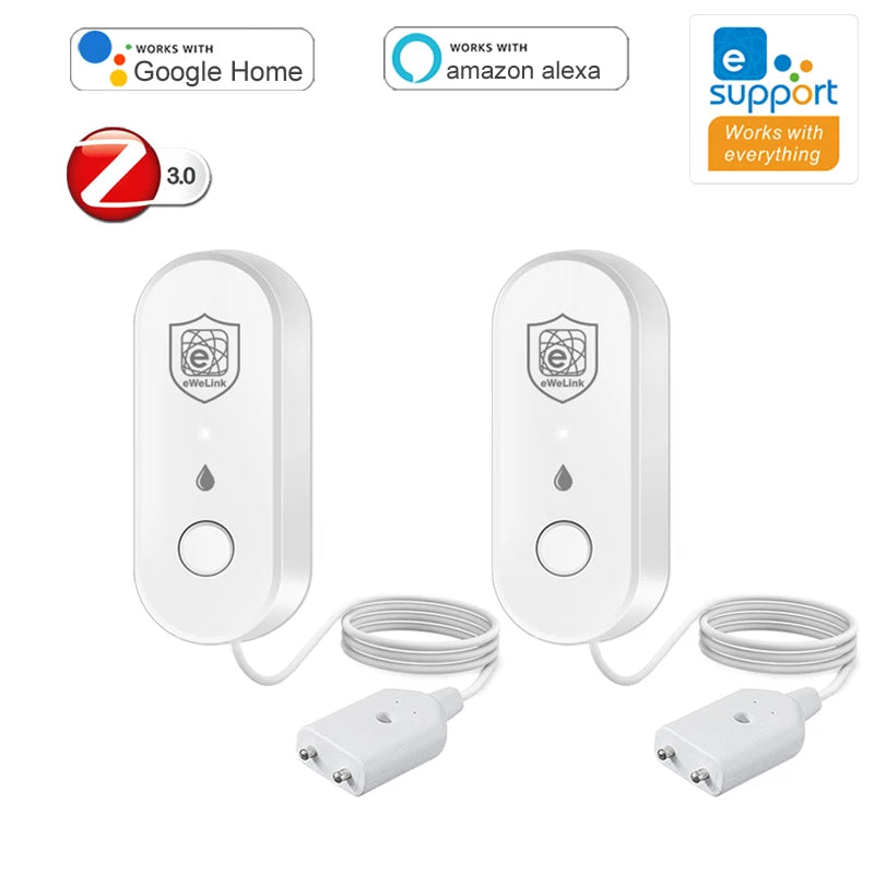 Ewelink Zigbee Water Leak Sensor Bathroom Overflow Leakage Detector Smart Home Alarm App Control Support Alexa Work with Gateway