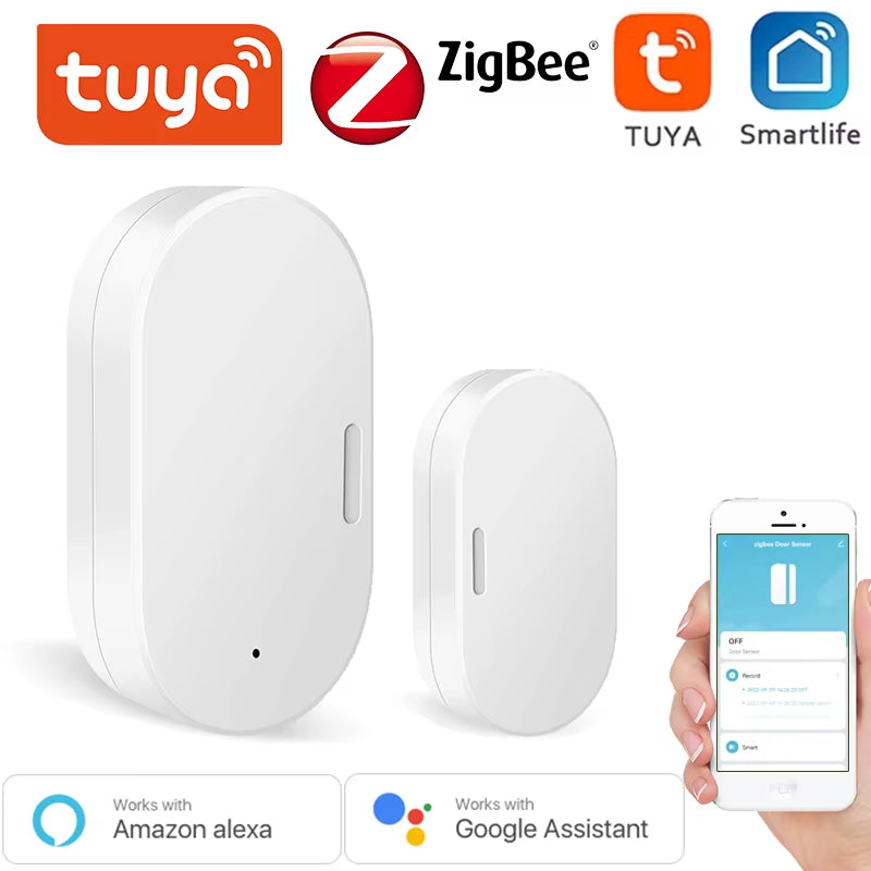 Tuya Smart Door Window Sensor Smart Home Door Open Closed Detector Smart Life App Control via with Alexa Google Home Assistant