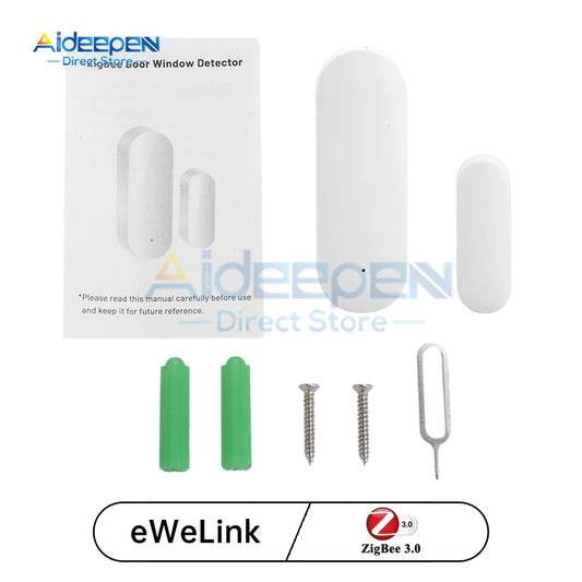 Tuya/Ewelink Smart Home Wifi Door Sensor Alarm Window Door Open/Closed Detectors Security Protection Smart Life Voice for Alexa