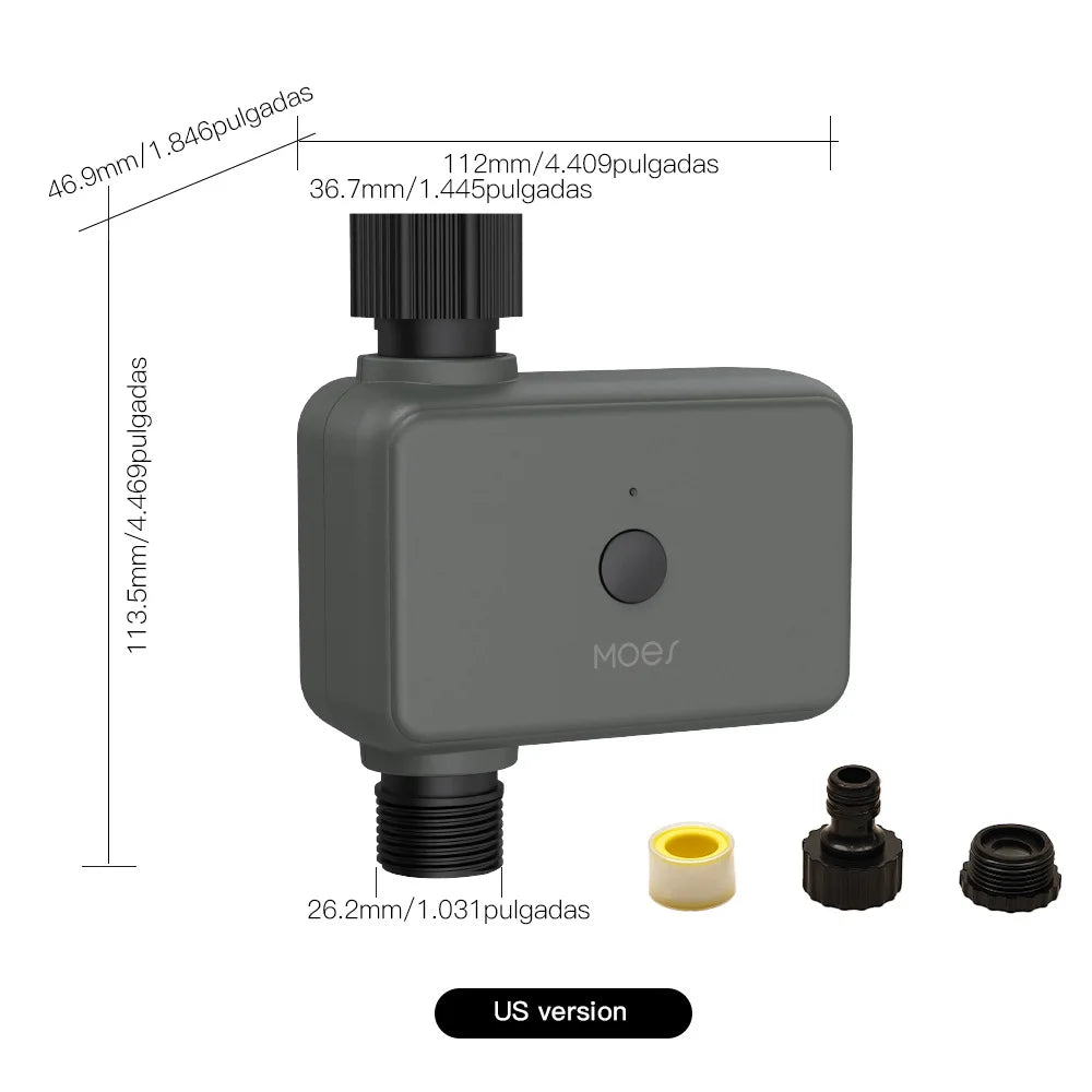 MOES Zigbee Smart Sprinkler Water Timer with 1 Outlet Rain Delay Filter Programmable Irrigation Timer Support Alexa Google Home