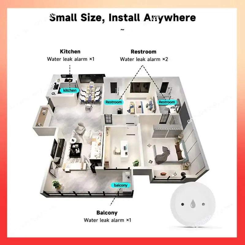 ABNR Flood Leak Detector App Remote Monitoring Zigbee Water Leak Detector Withzigbee Gateway