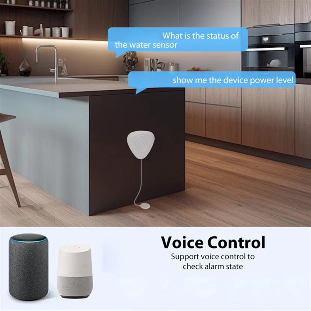 ABAN Zigbee Water Level Sensor Smart Water Leakage Alarm Detector Flood Alert Overflow Security Protection Tuya