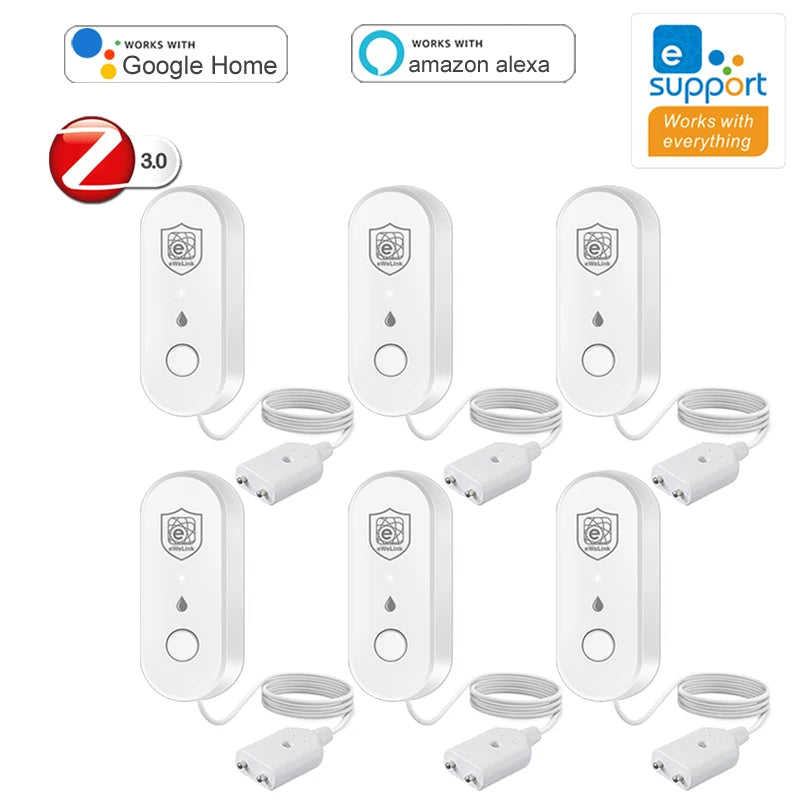 Ewelink Zigbee Water Leak Sensor Bathroom Overflow Leakage Detector Smart Home Alarm App Control Support Alexa Work with Gateway