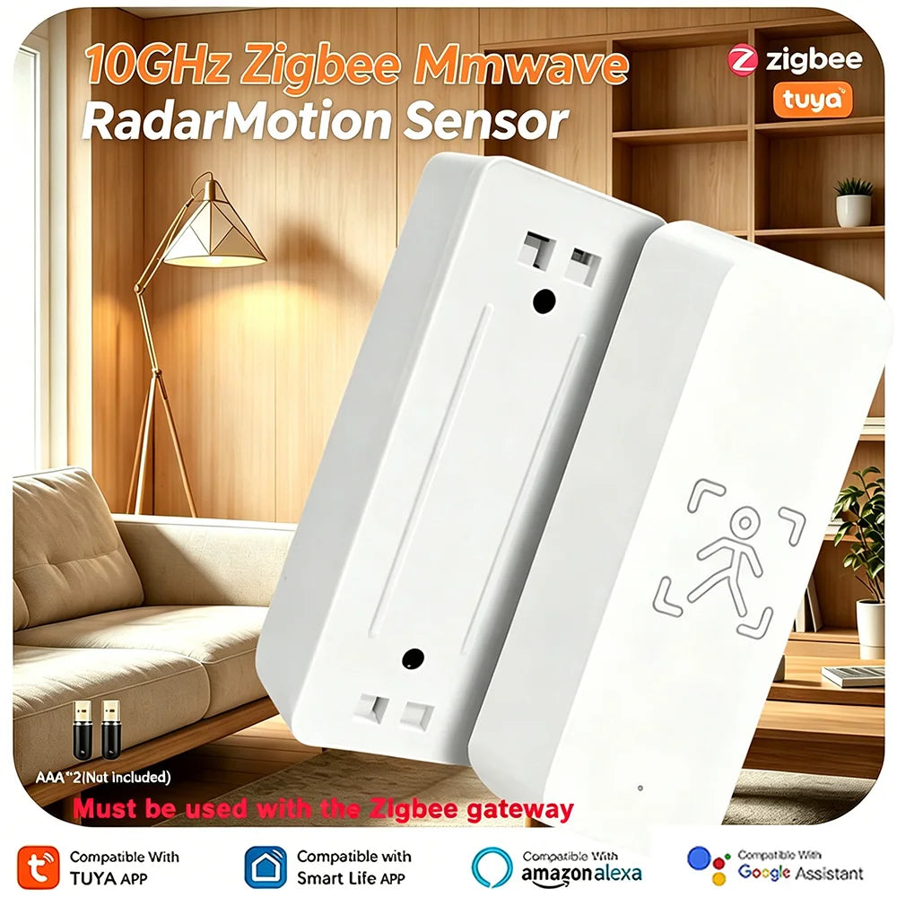 Tuya Zigbee 10Ghz Mmwave Radarmotion Sensor PIR Motion Sensor Smart Life Alexa Home Automation