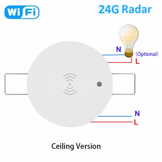 Tuya Zigbee Mmwave Human Presence Motion Sensor with Luminance/Distance Detection 95V-220V Smart Life 24G Microwave Radar