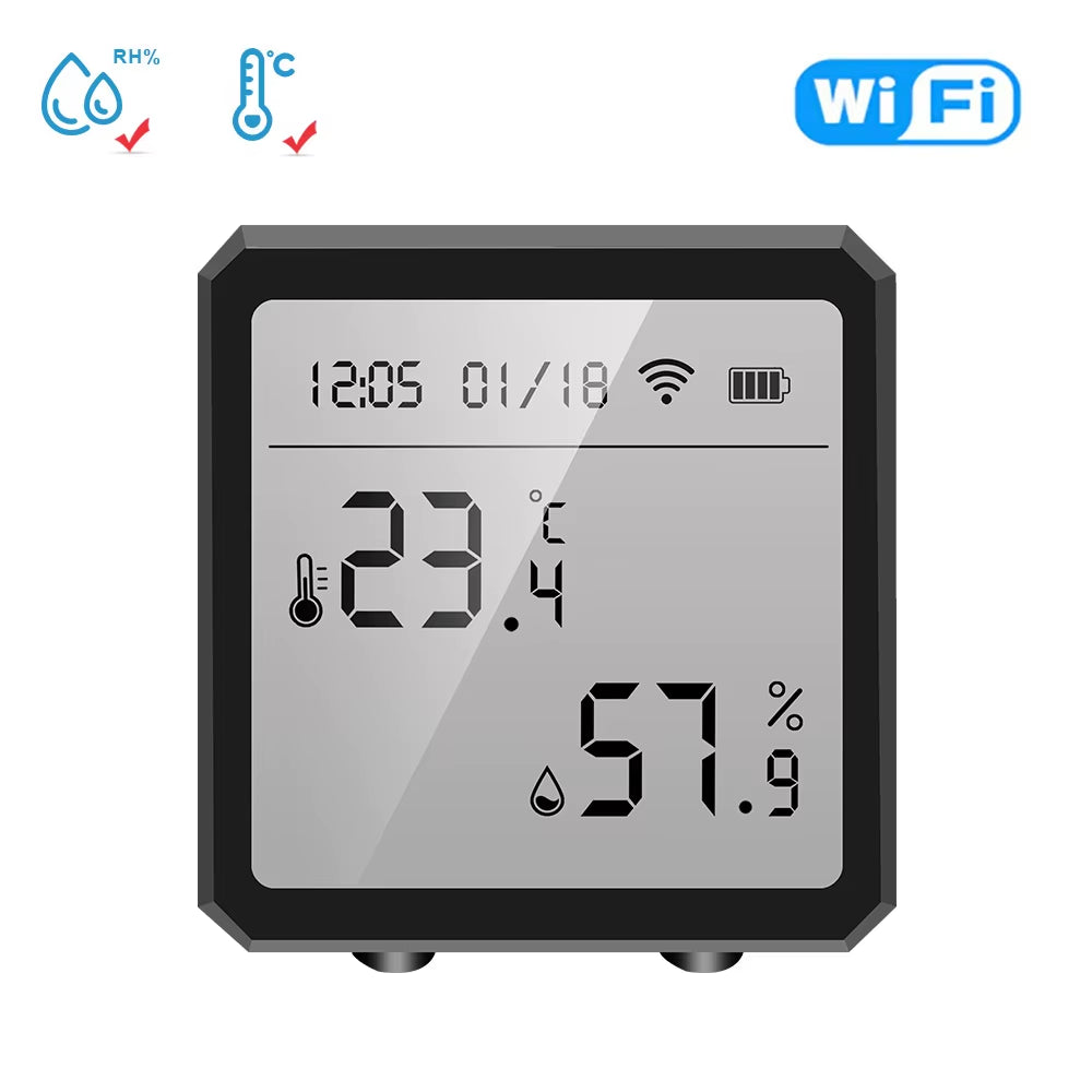 Tuya Smart Wifi/Zigbee Temperature and Humidity Sensor Indoor Hygrometer Thermometer with LCD Display Support Alexa Google Home