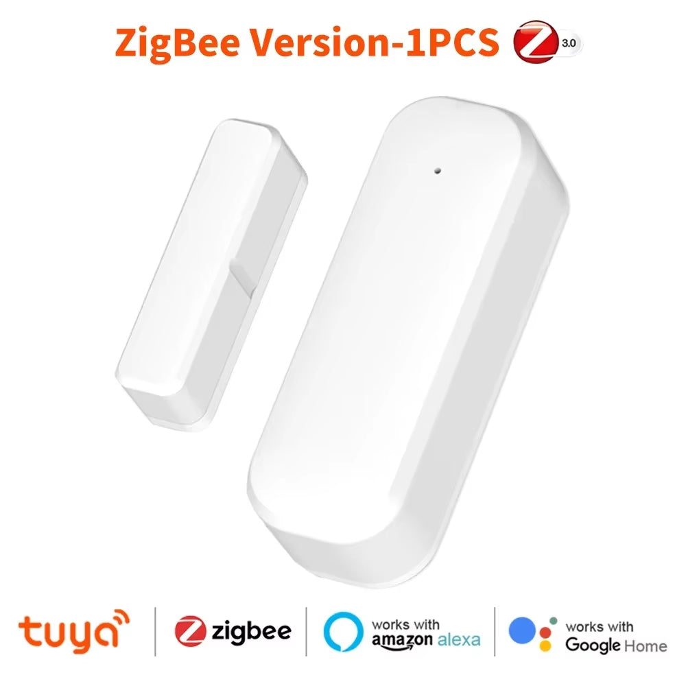 Tuya Smart Home Zigbee Door Sensor Alarm Window Door ON/OFF Detectors Security Protection Compatible with Alexa Google Assistant