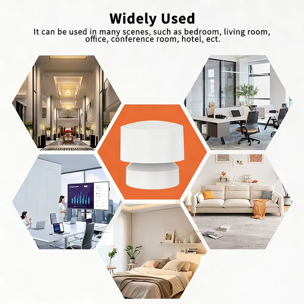 360 °Smart Human Presence Sensor for Zigbee 2.4G Mmwave Radar 20Ft Motion/15Ft Static Detection for Tuya Alexa Google Home Voice