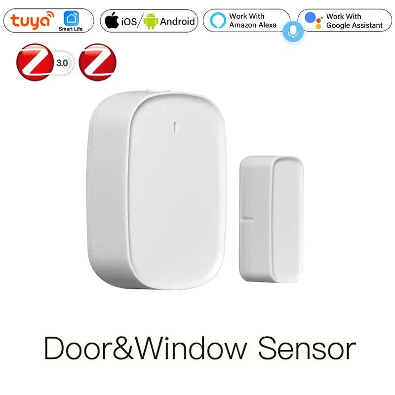 Tuya Zigbee Smart Window Door Gate Sensor Detector, Smart Home Security Alarm System Smart Life Tuya App Wireless Remote Control
